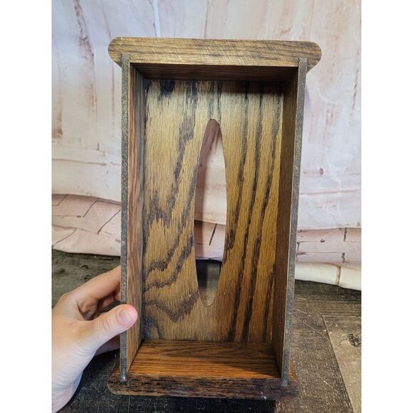 Wooden brown tissue box cover home decor figure - Picture 5 of 5